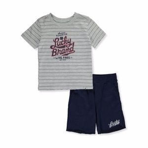 LUCKY BRAND BOYS 2 PIECE SHORT SET. *NEW W/TAGS